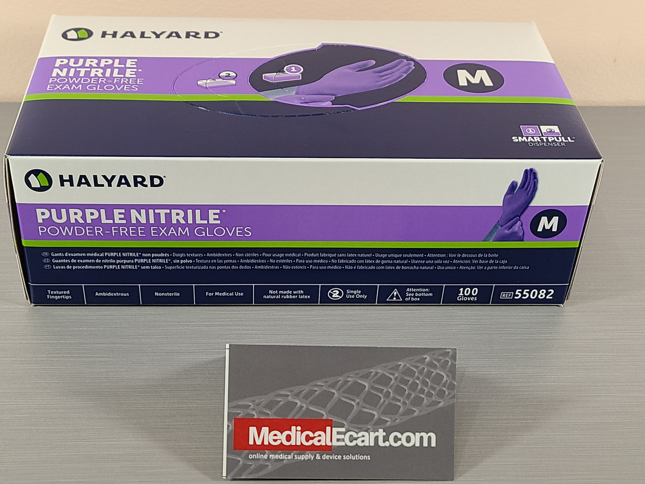 O&M Halyard, 55082, Exam Glove Purple Nitrile Medium,