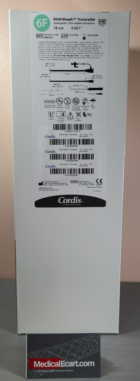 Cordis 506616H RAIN Sheath ® Transradial Sheath Introducer