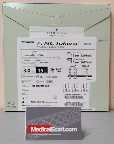 TERUMO DC-RZ3015UA2 RX NC Takeru PTCA Ballon Dilatation Catheter