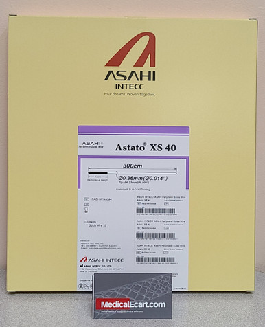 ASAHI PAGHW143394 Astato® XS 40 0.014 inch, Peripheral Guide Wire 300cm x 0.036mm, Straight. Box of 05
