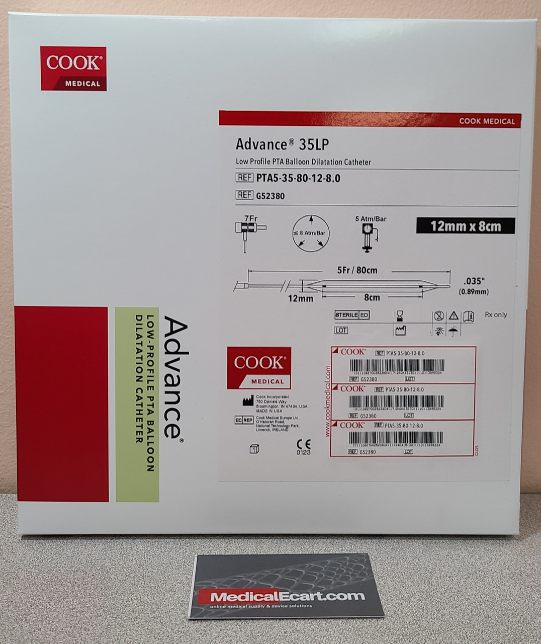 Cook G52380 Advance® 35LP PTA5-35-80-12-8.0 PTA Balloon Dilatation