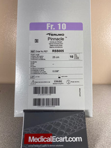 Terumo RSS005 Pinnacle Introducer Sheath 10Fr x 25cm, Box of 10