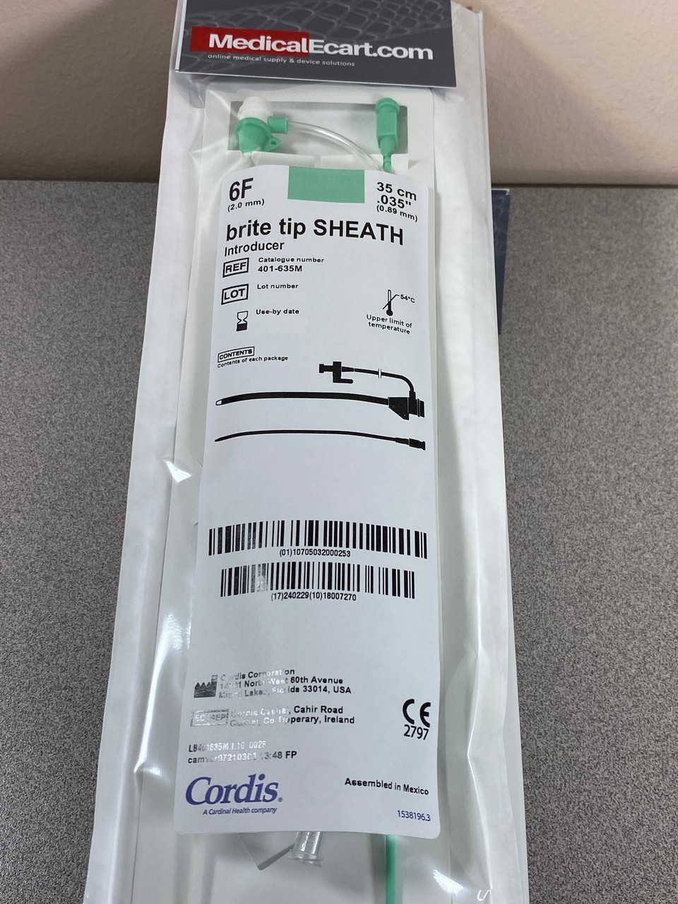 Cordis 401-635M BRITE TIP® 401635M Catheter Sheath Introducer