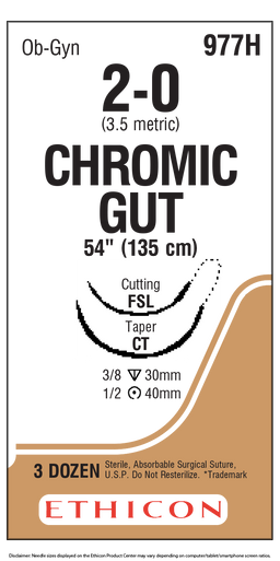 Ethicon 977H Surgical Gut Suture - Chromic