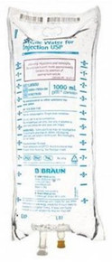B. Braun L8500 Diluent Sterile Water for Injection, Preservative Free Intravenous IV Solution Flexible Bag 1,000 mL, Box of 12