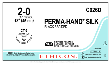 Ethicon C026D PERMA-HAND Silk Suture