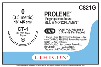 Ethicon C821G PROLENE® Polypropylene Suture