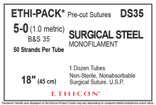 Ethicon DS35 ETHI-PACK Surgical Stainless Steel Suture