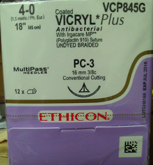 Ethicon VCP845G COATED VICRYL® Plus Antibacterial (polyglactin 910) Suture