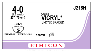 Ethicon J218H COATED VICRYL® (polyglactin 910) Suture