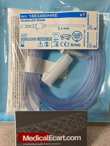 Medtronic 1883480HRE Quadcut blade 3.4 mm diameter x 13.0 cm long, straight, rotatable, 1 each with irrigation tubing