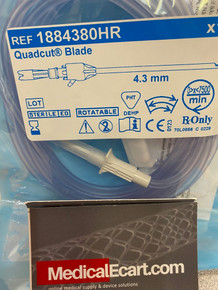 Medtronic 1884380HRE Quadcut blade 4.0 mm diameter x 13.0 cm long, straight, rotatable, Box of 05 with irrigation tubing