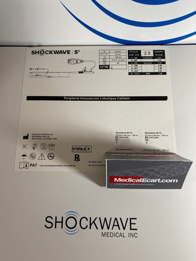  S4IVL2540 Shockwave S4 Peripheral Intravascular Lithotripsy (IVL) Catheter 2.5mm X 40mm, Working Length 135cm, Box of 01