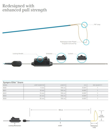 Teleflex 8424 Sympro Elite™ Snare, Loop Diameter 35mm, Length 150cm, O.D 0.035", Box of 01
