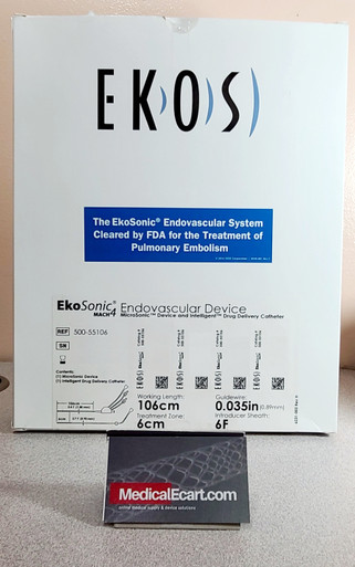 EKOSONIC 500-55106 Endovascular Device Mach 4 MicroSonic Device And Intelligent Drug Delivery Catheter, Length 106cm, Treatment Zone 6cm, Box of 01