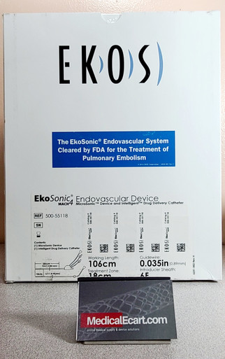 EKOSONIC 500-55118 Endovascular Device Mach 4 MicroSonic Device And Intelligent Drug Delivery Catheter, Length 106cm, Treatment Zone 18cm, Box of 01