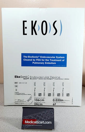 EKOSONIC 500-55124 Endovascular Device Mach 4 MicroSonic Device And Intelligent Drug Delivery Catheter, Length 106cm, Treatment Zone 24cm, Box of 01