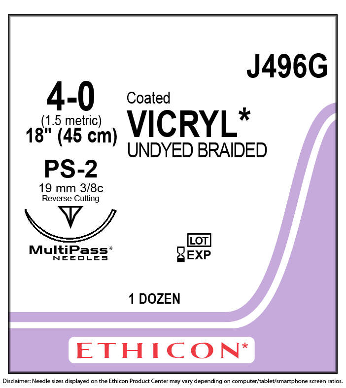 Ethicon J496G COATED VICRYL® (polyglactin 910) Suture