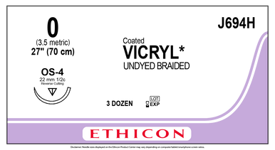 Ethicon J694H COATED VICRYL® (polyglactin 910) Suture
