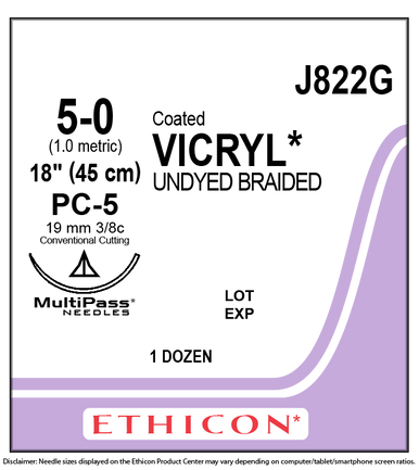 Ethicon J822G COATED VICRYL® (polyglactin 910) Suture