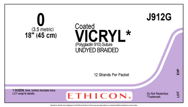 Ethicon J912G COATED VICRYL® (polyglactin 910) Suture