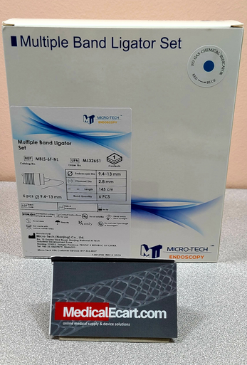 Micro-Tech MBLS-6F-NL Multiple Band Ligator Set, ML32651, Required Working Channel: 2.8 mm, Scope O.D.: 9.4-13.0 mm, Bands/Ligating: 06 Units, Band Type: Latex Free, Box of 01 (set)