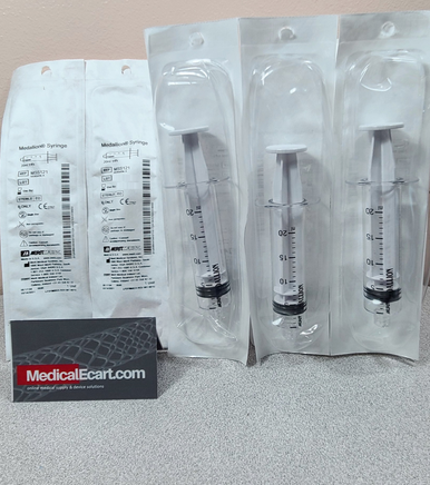 Merit Medical MSS121 Medallion® Syringe, Male Luer Lock, 20 mL, White, Box of 25