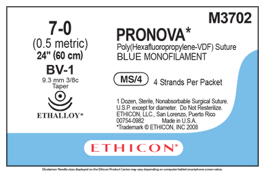 Ethicon M3702 PRONOVA® Poly (Hexafluoropropylene – VDF) Suture