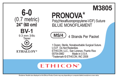 Ethicon M3805 PRONOVA® Poly (Hexafluoropropylene – VDF) Suture