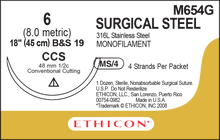 Ethicon M654G Surgical Stainless Steel Suture
