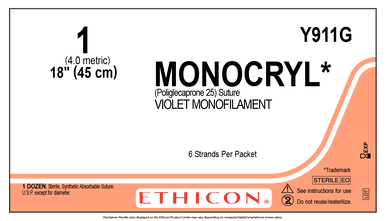 Ethicon Y911G MONOCRYL® (poliglecaprone 25) Suture