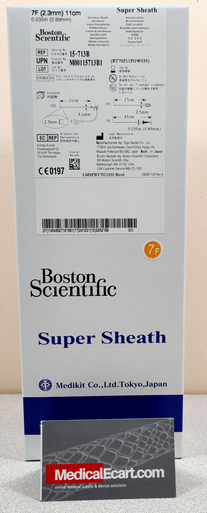 Boston Scientific M00115713B1, Super Sheath™ 15-713B, 7 Fr Introducer Sheath Set, (Guidewire Include), Sheath Length 11 cm, Guidewire 0.035 in, Box of 10