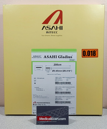 ASAHI PPW18R100S, Gladius® Peripheral Guidewire, 0.018 inch, 200 cm, Straight Tip, Polymer Jacket & Hydrophilic Coating, Box of 05