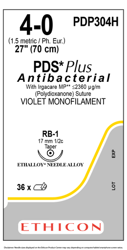Ethicon PDP304H PDS® Plus Antibacterial (polydioxanone) Suture