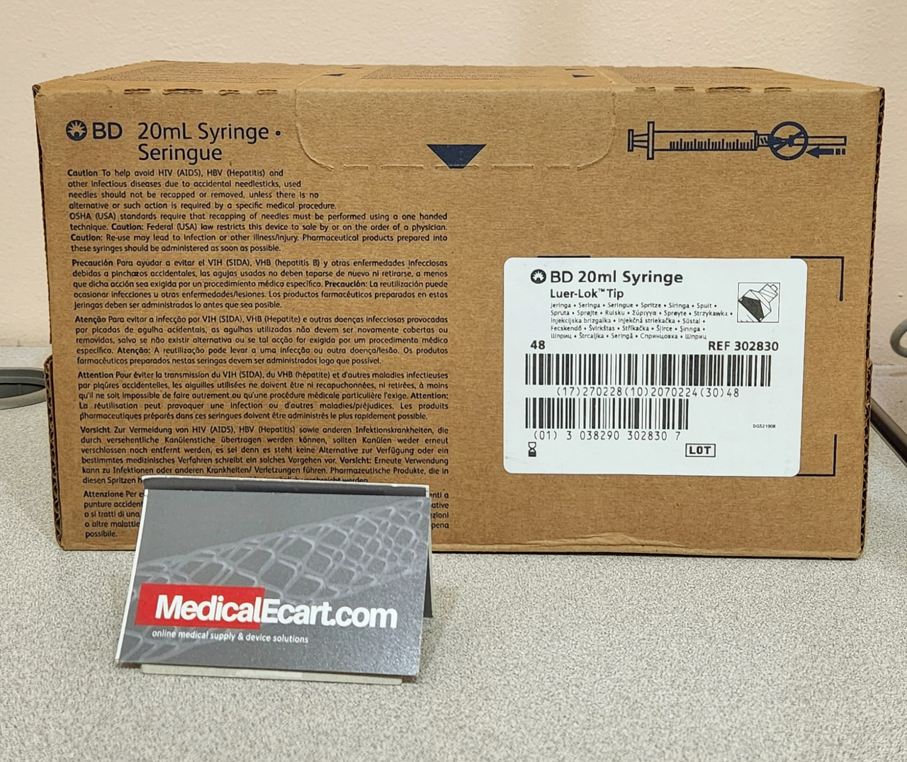 BD 302830 20 mL BD Syringe Only, Luer Lock Tip