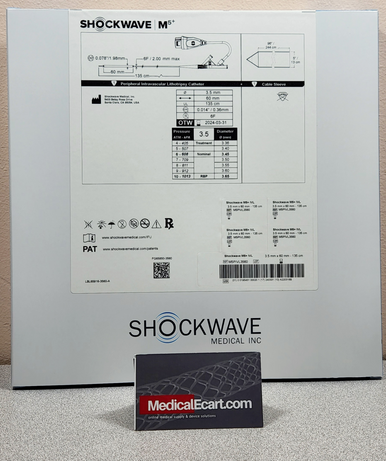 M5PIVL3560 Shockwave M5+ Peripheral IVL Catheter, 3.5mm x 60mm - 135cm. Box of 01