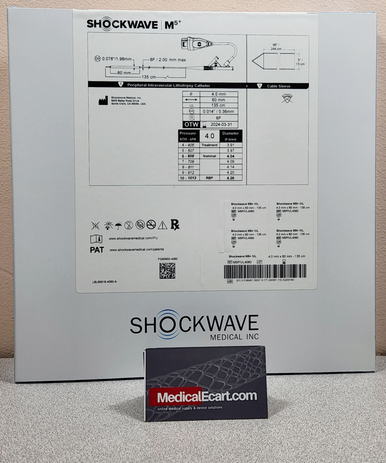 M5PIVL4060 Shockwave M5+ Peripheral IVL Catheter, 4.0mm x 60mm - 135cm. Box of 01