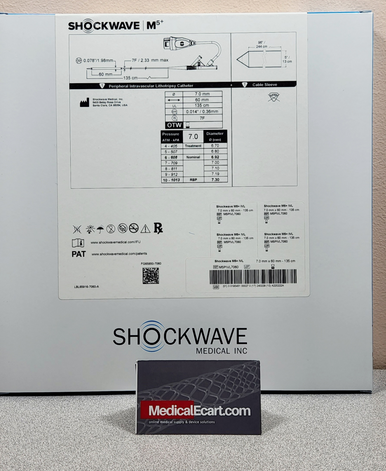 M5PIVL7060 Shockwave M5+ Peripheral IVL Catheter, 7.0mm x 60mm - 135cm. Box of 01
