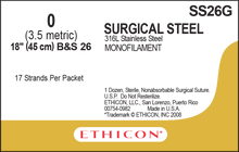 Ethicon SS26G Surgical Stainless Steel Suture
