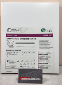 Balt OPTI0254CSS10 Optima Coil System, Complex 10 Super Soft, Implant Size 2.5mm x 4cm, Box of 01