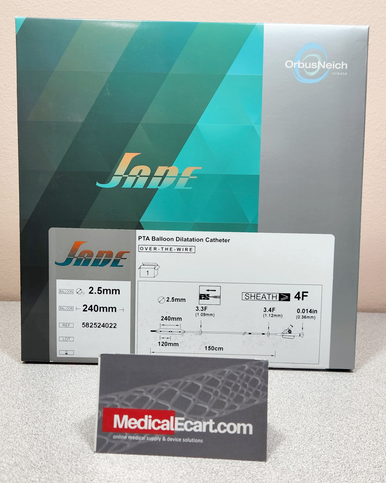 Jade 582524022 OTW .014" 150cm, PTA Balloon Dilatation Catheter, Diameter 2.5mm, Length 240mm, Box of 01
