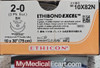 Ethicon 10X82N ETHIBOND EXCEL Polyester Suture Size 2-0 L30in Nonabsorbable Green White SH L26mm 1/2 Circle Double Armed Taperpoint Needle Polyester Ethicon 10X82N ETHIBOND EXCEL Polyester Suture Size 2-0 L30in Nonabsorbable Green White SH L26mm 1/2 Circle Double Armed Taperpoint Needle Polyester