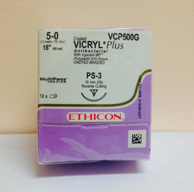 Ethicon VCP500G COATED VICRYL® Plus Antibacterial (polyglactin 910) Suture