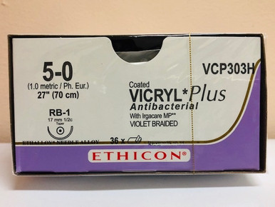 Ethicon VCP303H COATED VICRYL® Plus Antibacterial (polyglactin 910) Suture