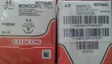 Ethicon MCP494G MONOCRYL® Plus Antibacterial (poliglecaprone 25) Suture