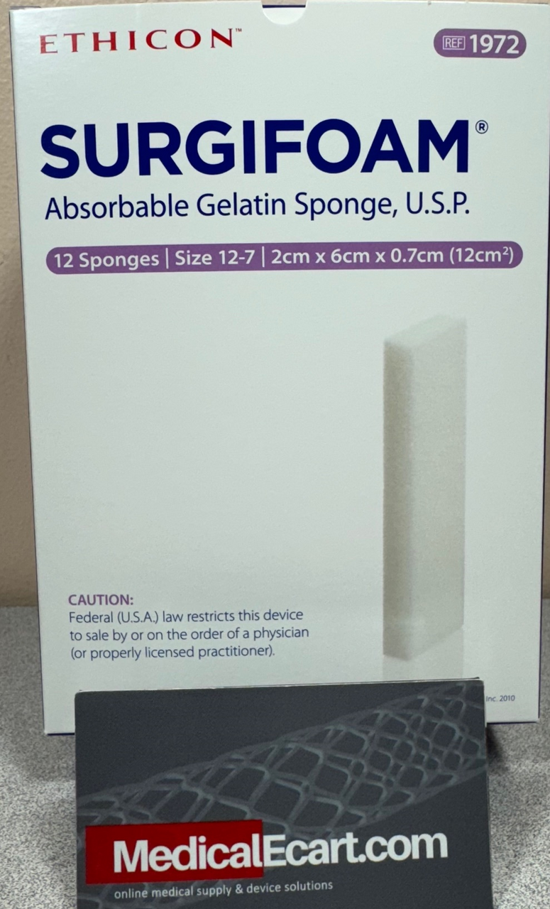 Ethicon, 1972, Absorbable, Gelatin, Sponge, Surgifoam