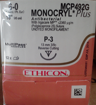 Ethicon MCP492G MONOCRYL® Plus Antibacterial (poliglecaprone 25) Suture