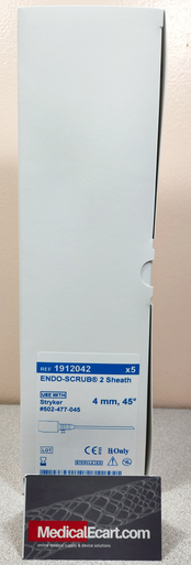 Medtronic 1912042 Endo-Scrub 2 Sheath 4mm, 45º, use with Stryker, 502-477-045, Box of 05