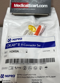 Nipro YOK0A OKAY  II Connector Set; Y-Connector, inserter, and torque device, Box of 05