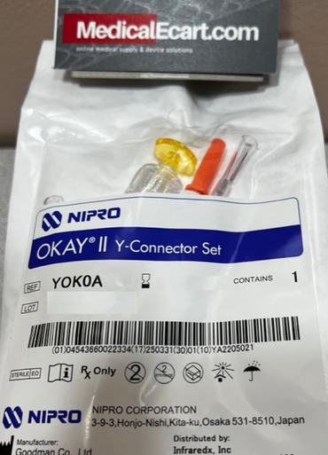 Nipro YOK0A OKAY  II Connector Set; Y-Connector, inserter, and torque device, Box of 05